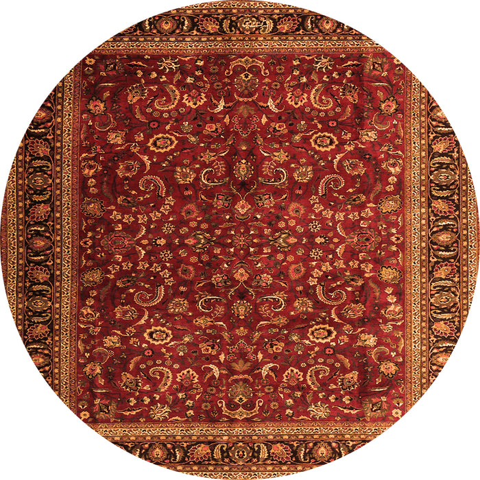 Machine Washable Persian Orange Traditional Area Rugs, wshtr1205org