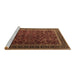 Sideview of Machine Washable Persian Brown Traditional Rug, wshtr1205brn