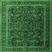 Square Machine Washable Persian Emerald Green Traditional Area Rugs, wshtr1205emgrn