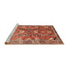 Sideview of Machine Washable Traditional Sand Brown Rug, wshtr1206