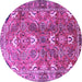 Round Persian Purple Traditional Rug, tr1206pur