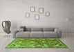 Machine Washable Persian Green Traditional Area Rugs in a Living Room,, wshtr1206grn