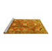 Sideview of Machine Washable Persian Yellow Traditional Rug, wshtr1206yw