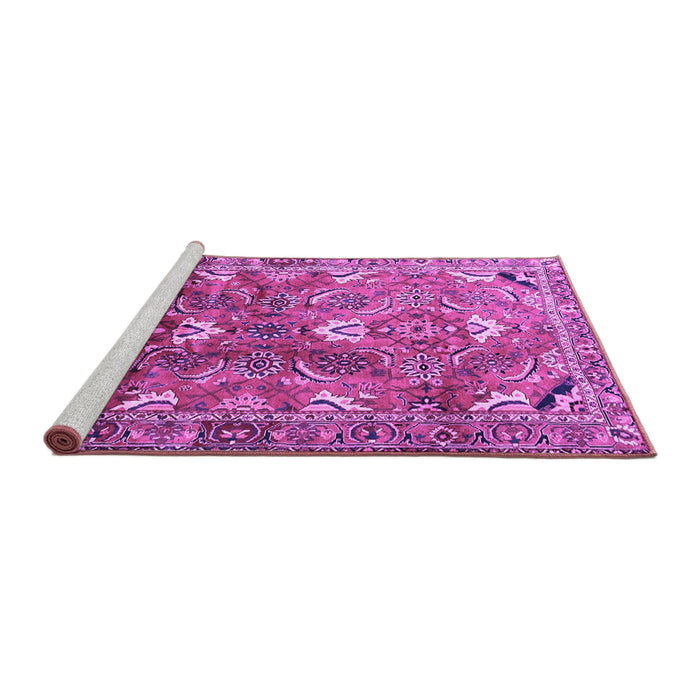 Sideview of Machine Washable Persian Purple Traditional Area Rugs, wshtr1206pur