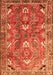 Serging Thickness of Machine Washable Persian Orange Traditional Area Rugs, wshtr1206org