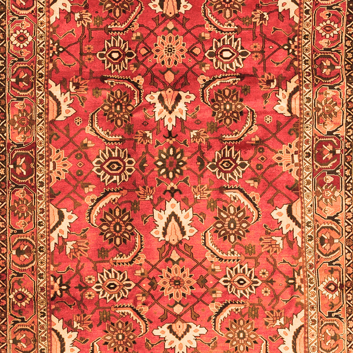 Serging Thickness of Machine Washable Persian Orange Traditional Area Rugs, wshtr1206org