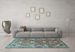 Machine Washable Persian Light Blue Traditional Rug in a Living Room, wshtr1206lblu