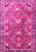 Machine Washable Persian Pink Traditional Rug, wshtr1206pnk