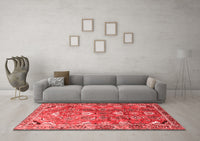 Machine Washable Persian Red Traditional Rug, wshtr1206red