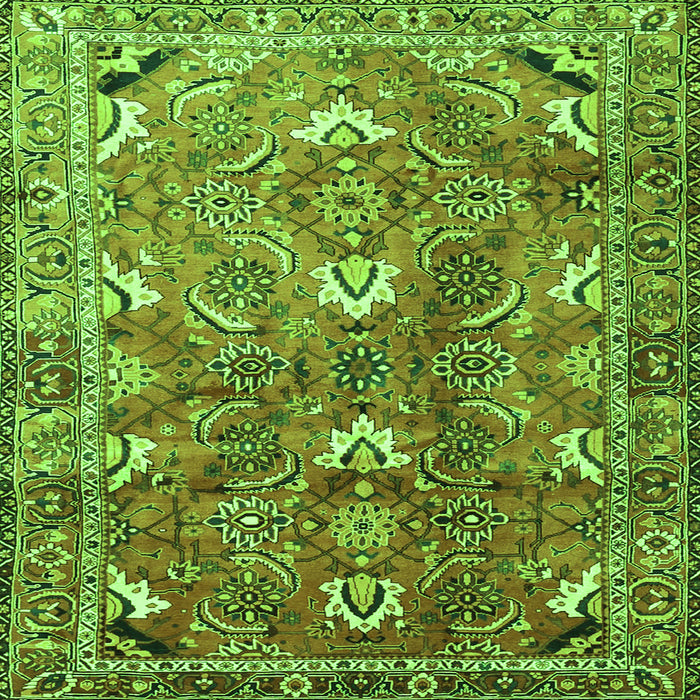 Serging Thickness of Persian Green Traditional Rug, tr1206grn