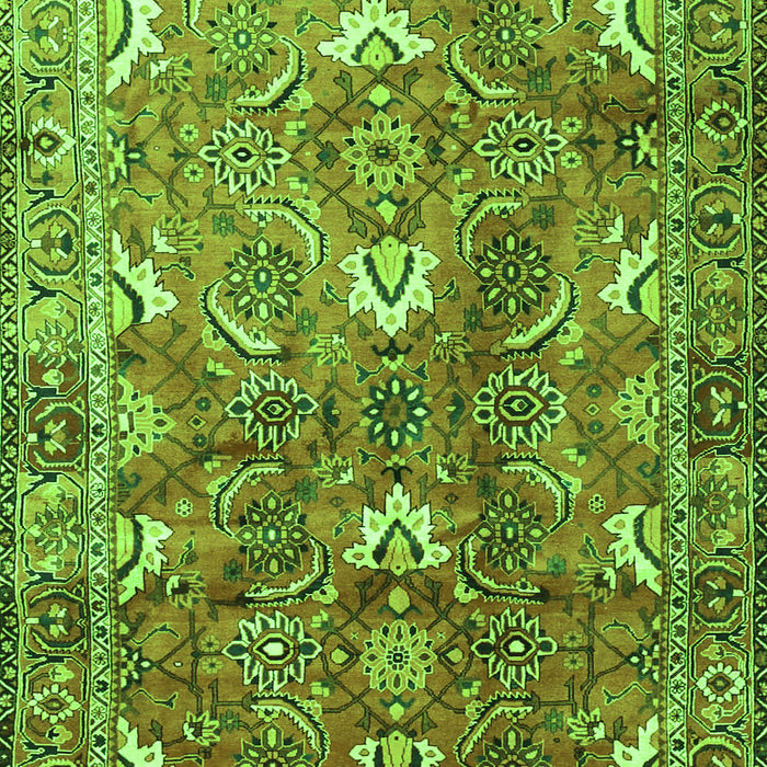 Serging Thickness of Machine Washable Persian Green Traditional Area Rugs, wshtr1206grn