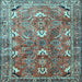 Square Persian Light Blue Traditional Rug, tr1206lblu