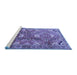 Sideview of Machine Washable Persian Blue Traditional Rug, wshtr1206blu