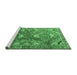 Sideview of Machine Washable Persian Emerald Green Traditional Area Rugs, wshtr1206emgrn