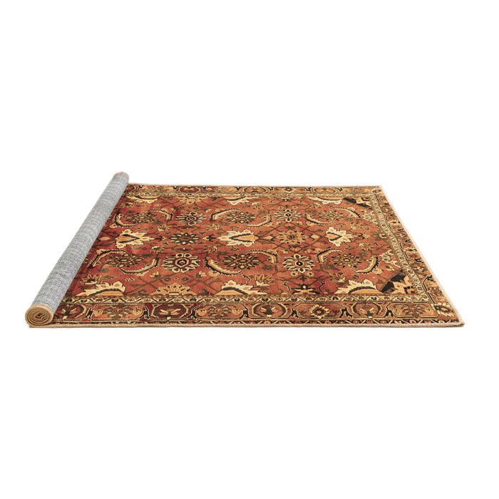 Sideview of Machine Washable Persian Brown Traditional Rug, wshtr1206brn