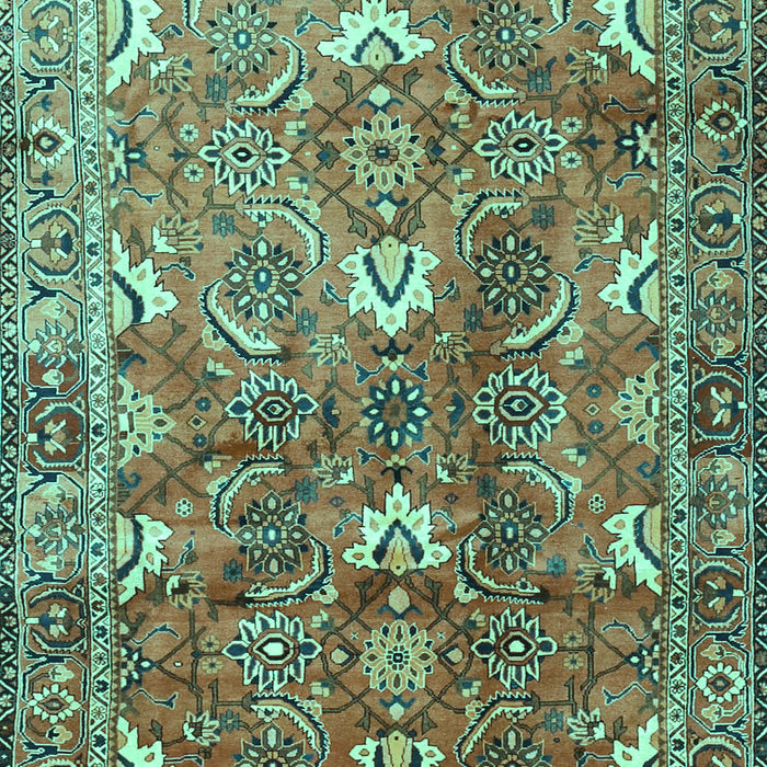 Machine Washable Persian Turquoise Traditional Area Rugs, wshtr1206turq