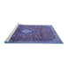 Sideview of Machine Washable Persian Blue Traditional Rug, wshtr1207blu