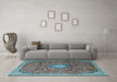 Machine Washable Persian Light Blue Traditional Rug in a Living Room, wshtr1207lblu