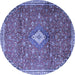 Round Persian Blue Traditional Rug, tr1207blu