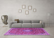 Machine Washable Persian Purple Traditional Area Rugs in a Living Room, wshtr1207pur