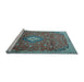 Sideview of Machine Washable Persian Light Blue Traditional Rug, wshtr1207lblu