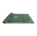 Sideview of Persian Turquoise Traditional Rug, tr1207turq