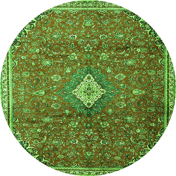 Machine Washable Persian Green Traditional Area Rugs, wshtr1207grn