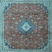 Square Machine Washable Persian Light Blue Traditional Rug, wshtr1207lblu