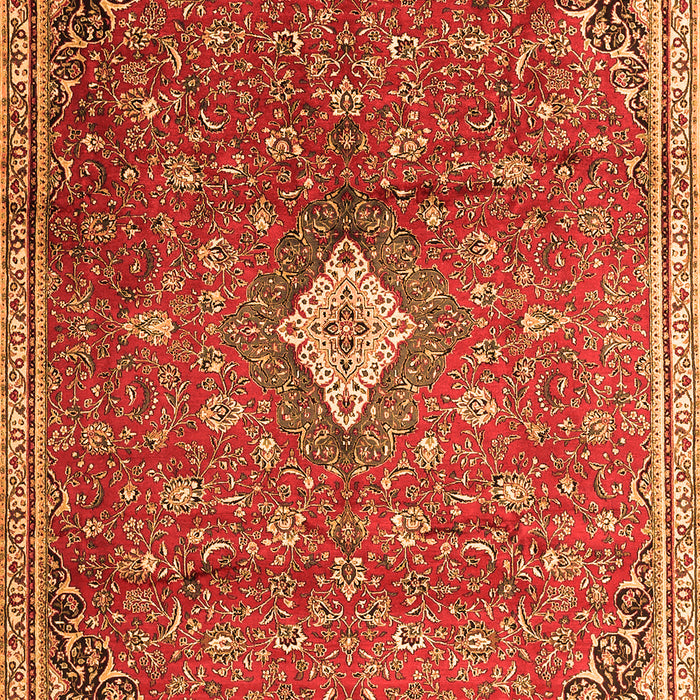 Serging Thickness of Machine Washable Persian Orange Traditional Area Rugs, wshtr1207org