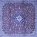 Square Persian Blue Traditional Rug, tr1207blu