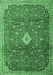 Machine Washable Persian Emerald Green Traditional Area Rugs, wshtr1207emgrn