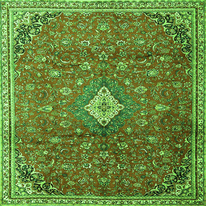 Serging Thickness of Persian Green Traditional Rug, tr1207grn