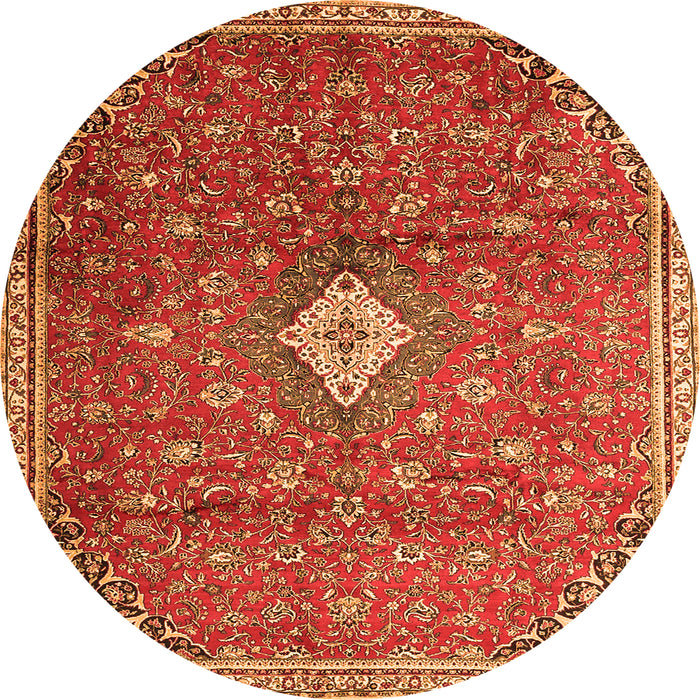 Square Persian Orange Traditional Rug, tr1207org