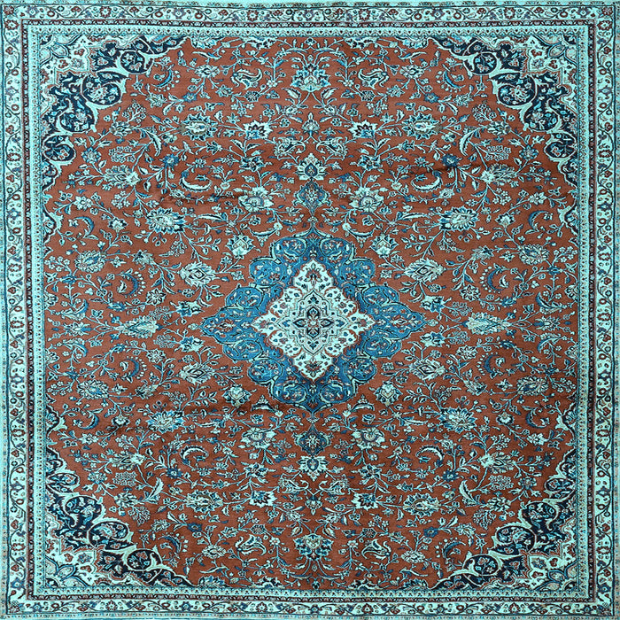 Square Persian Light Blue Traditional Rug, tr1207lblu