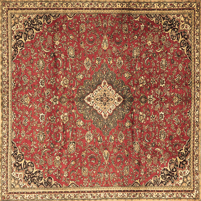 Square Persian Brown Traditional Rug, tr1207brn
