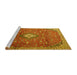 Sideview of Machine Washable Persian Yellow Traditional Rug, wshtr1207yw