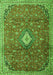 Serging Thickness of Machine Washable Persian Green Traditional Area Rugs, wshtr1207grn