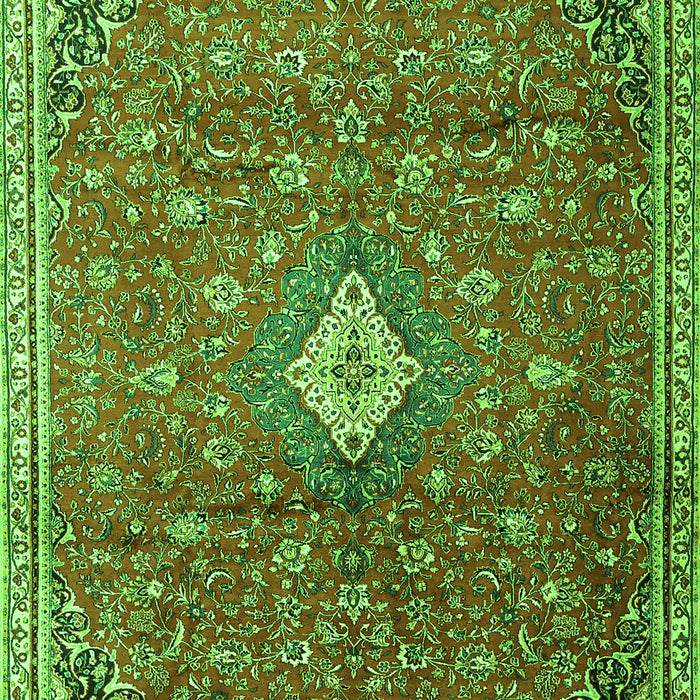 Serging Thickness of Machine Washable Persian Green Traditional Area Rugs, wshtr1207grn