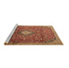 Sideview of Machine Washable Persian Brown Traditional Rug, wshtr1207brn