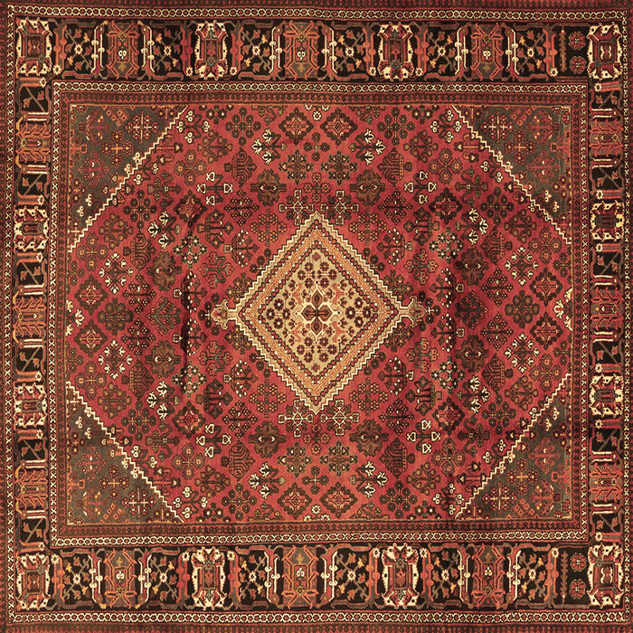 Square Persian Brown Traditional Rug, tr1208brn