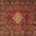 Square Persian Brown Traditional Rug, tr1208brn
