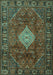 Machine Washable Persian Turquoise Traditional Area Rugs, wshtr1208turq