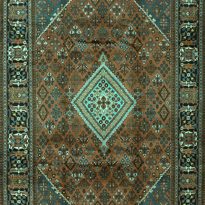 Machine Washable Persian Turquoise Traditional Area Rugs, wshtr1208turq