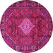 Round Persian Pink Traditional Rug, tr1208pnk