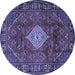 Round Persian Blue Traditional Rug, tr1208blu