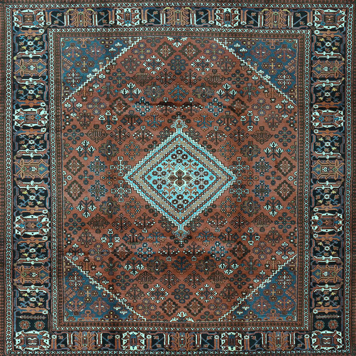 Square Machine Washable Persian Light Blue Traditional Rug, wshtr1208lblu