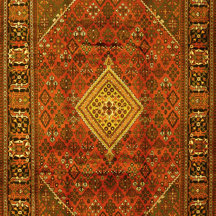 Machine Washable Persian Yellow Traditional Rug, wshtr1208yw