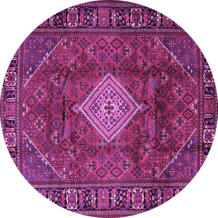Round Persian Purple Traditional Rug, tr1208pur