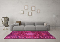 Machine Washable Persian Pink Traditional Rug, wshtr1208pnk