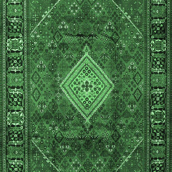 Machine Washable Persian Emerald Green Traditional Area Rugs, wshtr1208emgrn